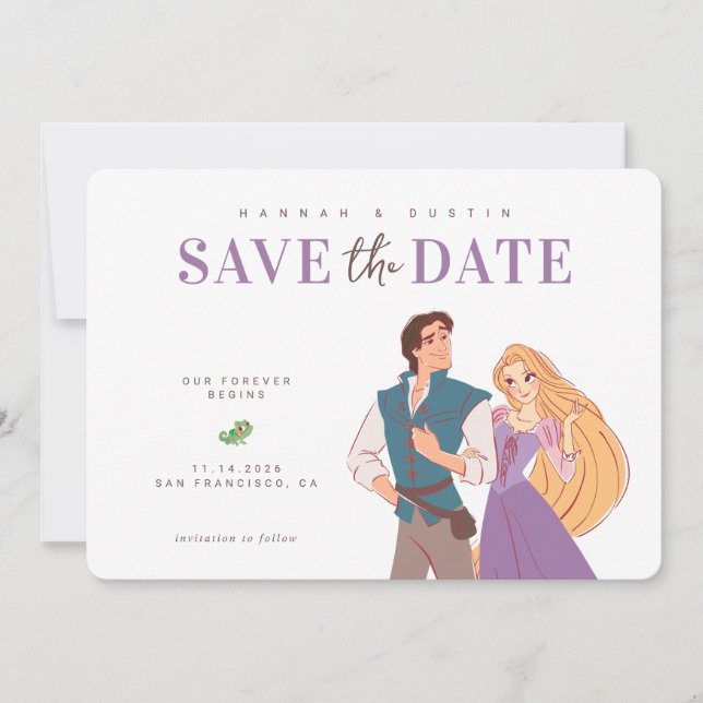 PrincesRapunzel & Flynn Invitation illustrée pour  (Devant)