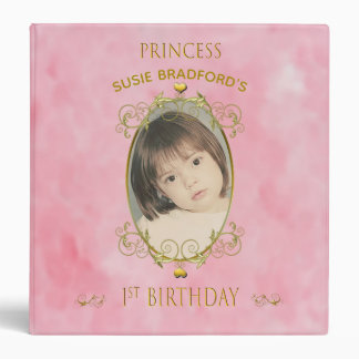 PRINCESS 1ST BIRTHDAY BINDER - PINK/PHOTO INSERT