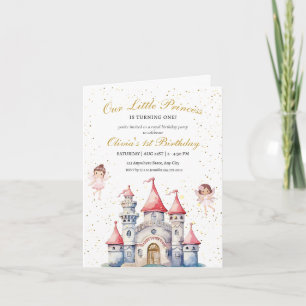 Princess 1st Birthday Invitation ,Princess Castle 