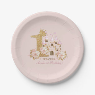  Princess 1st Birthday  Paper Plate