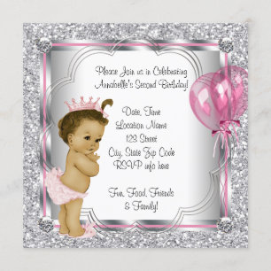 Princess 2nd Birthday Party Invitation