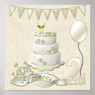 Princess 2nd Birthday Poster Print