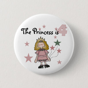 Princess 4th Birthday Tshirts and Gifts 2 Inch Round Button