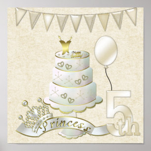 Princess 5th  Birthday Poster Print