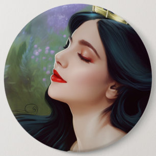 Princess 6 inch round button