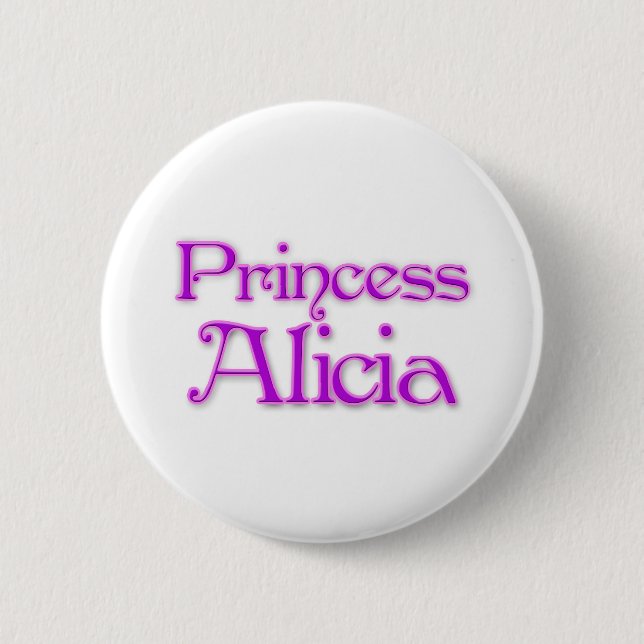 Princess Alicia 2 Inch Round Button (Front)