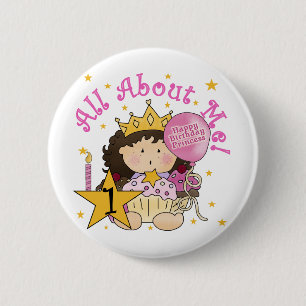 Princess All About Me 1st Birthday Tshirts 2 Inch Round Button