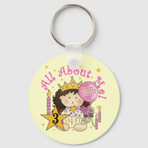 Princess All About Me 3rd Birthday Tshirts Keychain