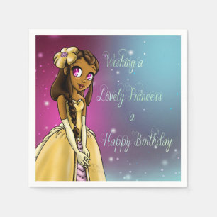 "Princess Amariah Birthday Paper Napkins" Napkin