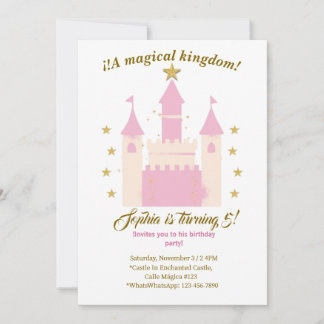 Princess and Castle Birthday Invitation | "Childre