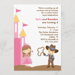 Princess and Cowboy Invitation