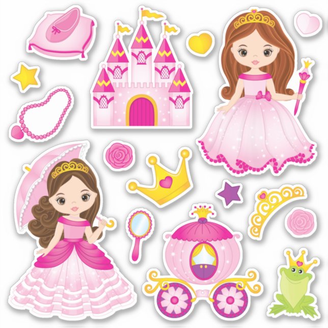 Princess and Fairytale Stickers - Set of 16 (Front)