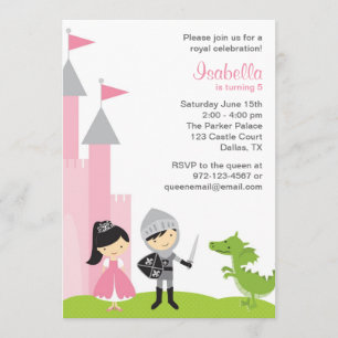 Princess and Knight Birthday Invitations