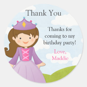 Princess and Knight Birthday Party Sticker