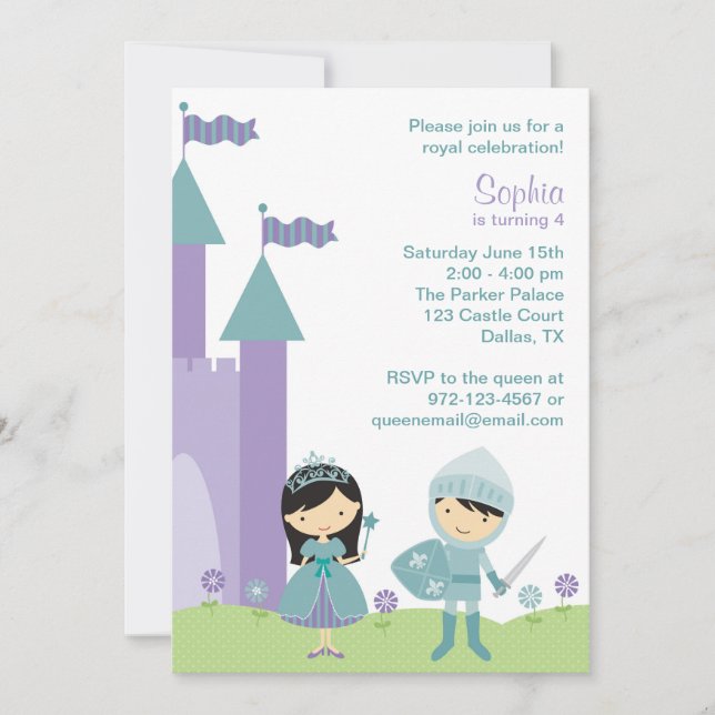 Princess and Knight Invitations (Front)