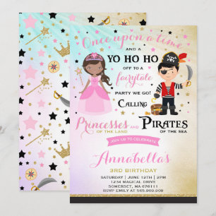 Princess And Pirate Birthday Invitation