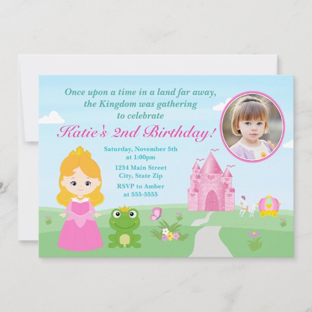 Princess And The Frog Birthday Invitation Blonde (Front)