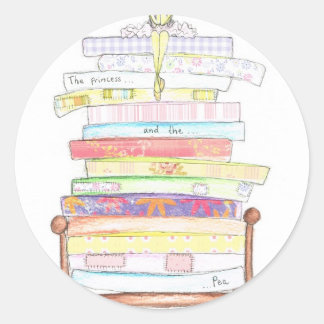 princess and the pea classic round sticker