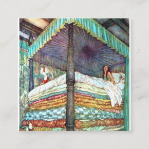 Princess And The Pea Print - Fairy Tale Hans Ander Square Business Card