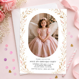 Princess Angel Girl Birthday Invitation