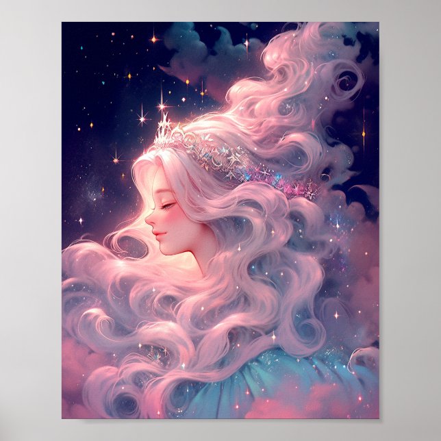Princess Anime Girl Made Of Stars Poster (Front)