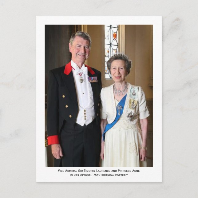 Princess Anne's official 75th birthday portrait Postcard (Front)