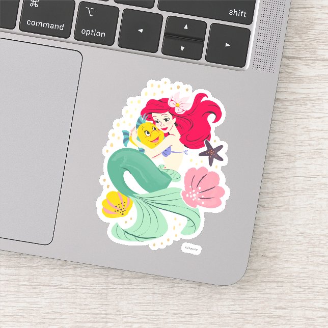 Princess Ariel Holding Flounder Illustration (Detail)