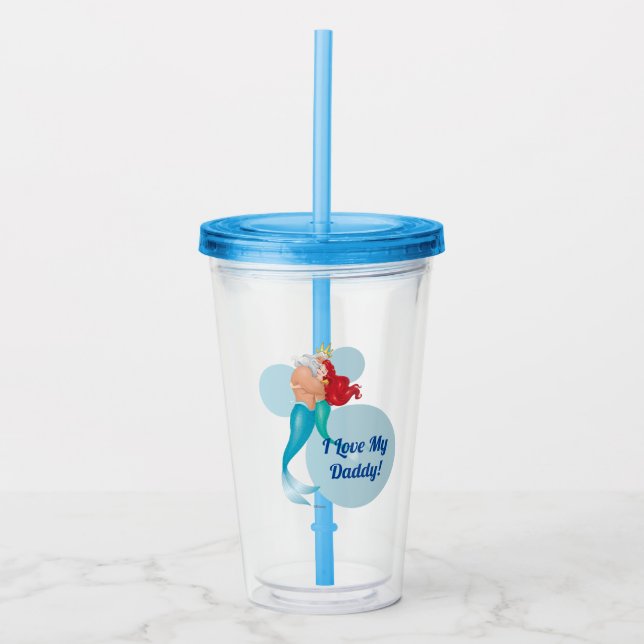 Princess Ariel & King Triton Hug Acrylic Tumbler (Front)