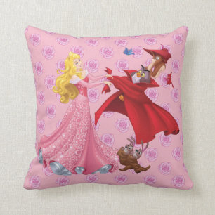 Princess Aurora and Forest Animals Throw Pillow