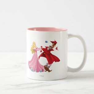 Princess Aurora and Forest Animals Two-Tone Coffee Mug
