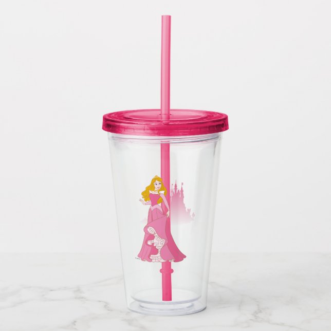 Princess Aurora & Castle Graphic Acrylic Tumbler (Front)