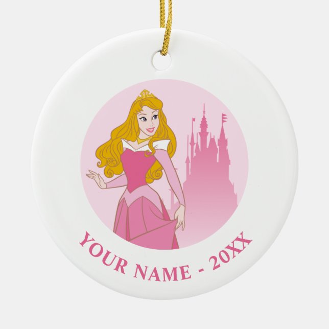 Princess Aurora & Castle Graphic Ceramic Ornament (Front)
