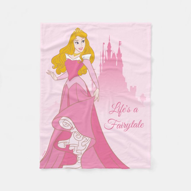 Princess Aurora & Castle Graphic Fleece Blanket (Front)