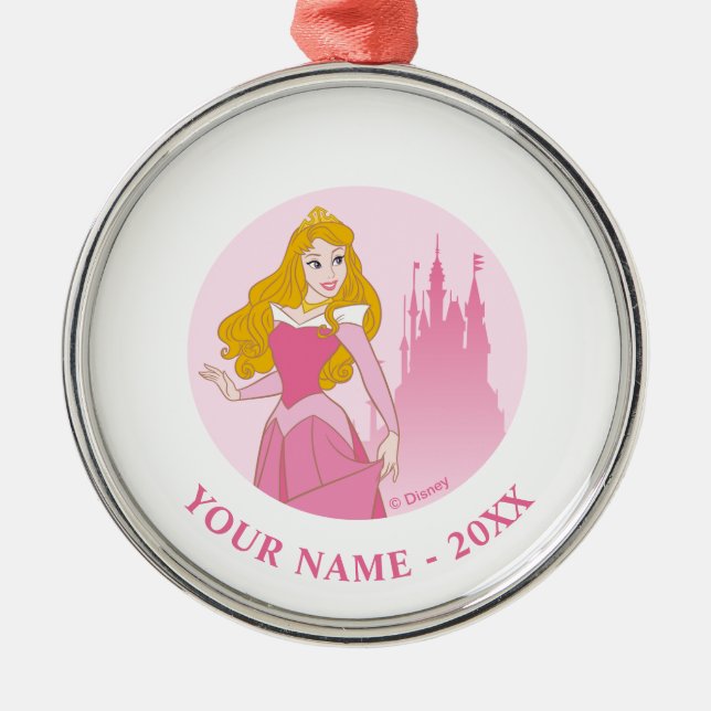 Princess Aurora & Castle Graphic Metal Ornament (Front)