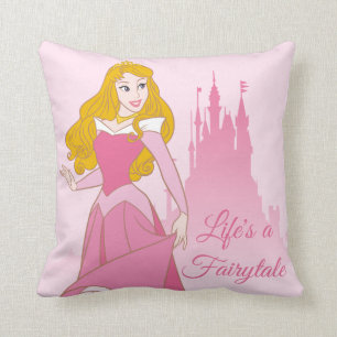 Princess Aurora & Castle Graphic Throw Pillow
