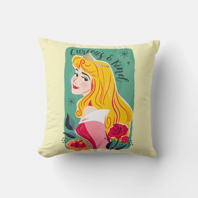 Princess Aurora - Curious & Kind Throw Pillow (Front)