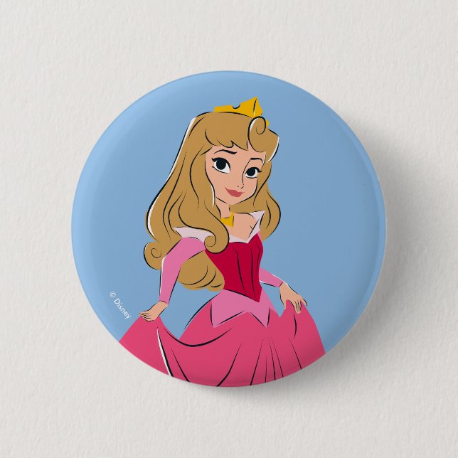 Princess Aurora Pretty in Pink 2 Inch Round Button (Front)