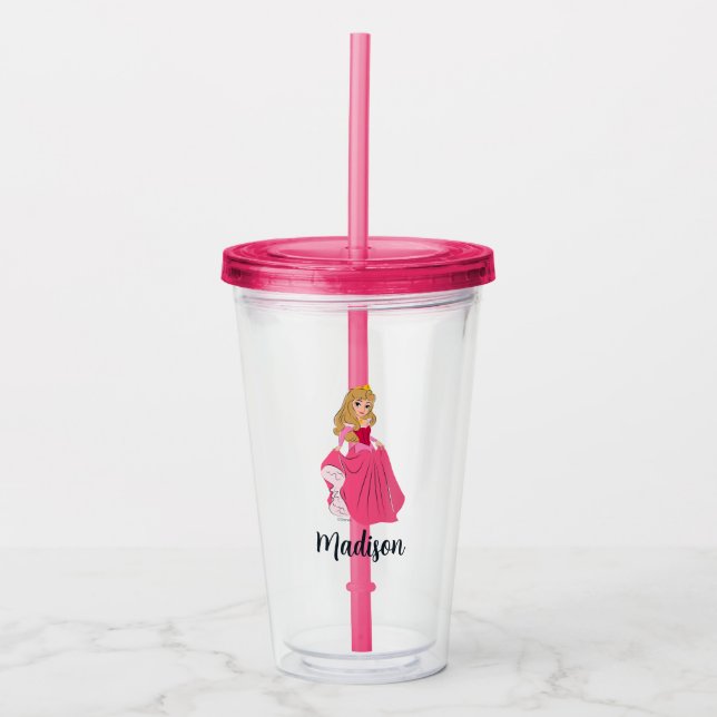 Princess Aurora Pretty in Pink Acrylic Tumbler (Front)