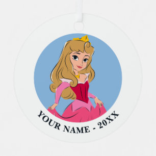 Princess Aurora Pretty in Pink Metal Ornament