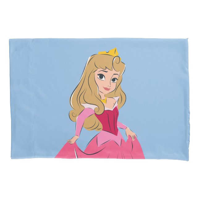 Princess Aurora Pretty in Pink Pillowcase (Front)