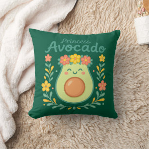 Princess Avocado Throw Pillow