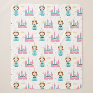 Princess Baby Girl Pattern Sherpa Blanket
