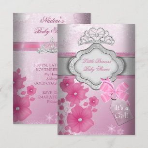 Princess Baby Shower Girl Pink Tiara Princess Invitation
