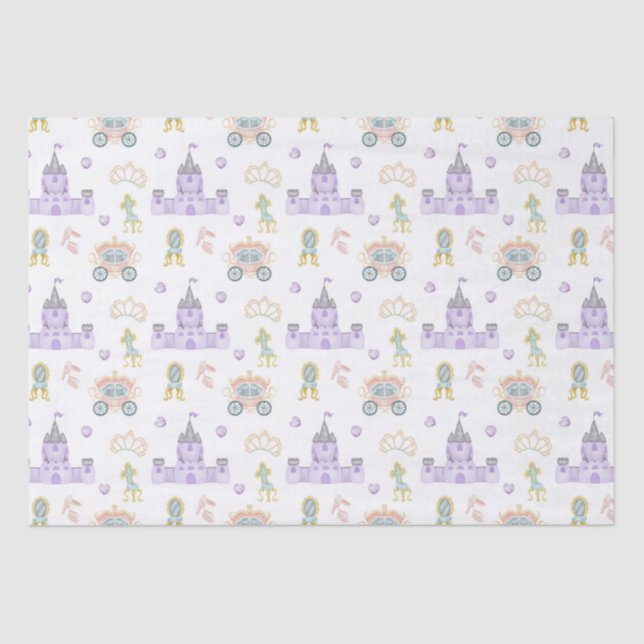 Princess Baby Shower Pattern Tissue Paper (Front)