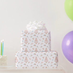 Princess Baby Shower Pattern Wrapping Paper