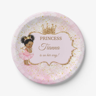 Princess baby shower plates