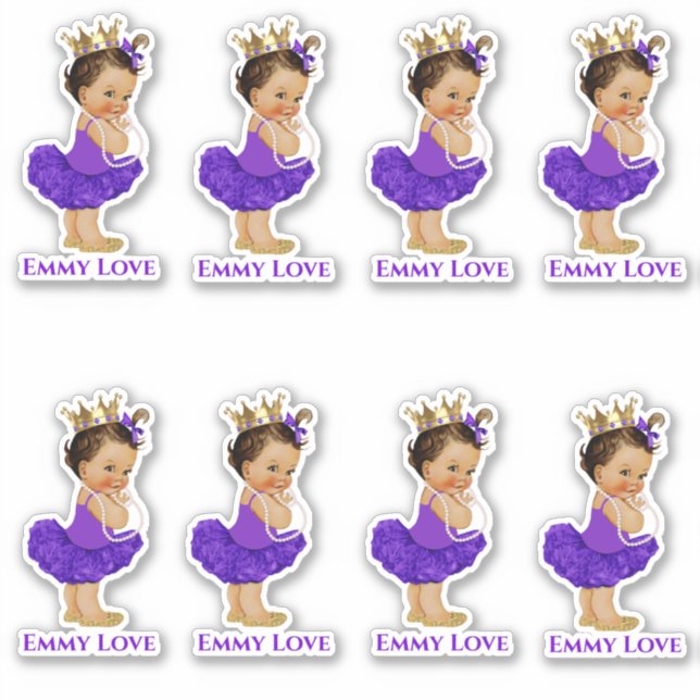 Princess Ballerina Baby Girl Purple Tutu Crown (Front)