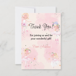 Princess Ballerina Birthday Thank You Card