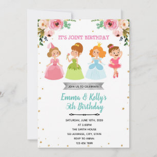 Princess ballerina coparty Invitation