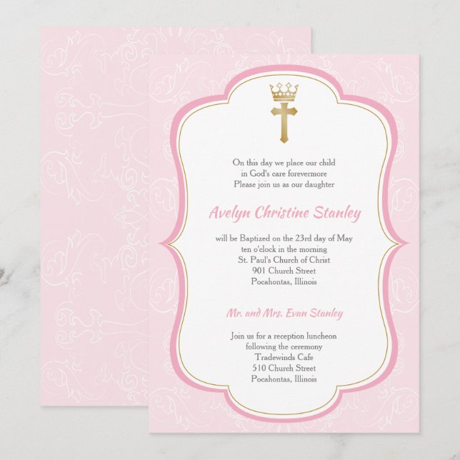 Princess Baptism Invitation (Front/Back)